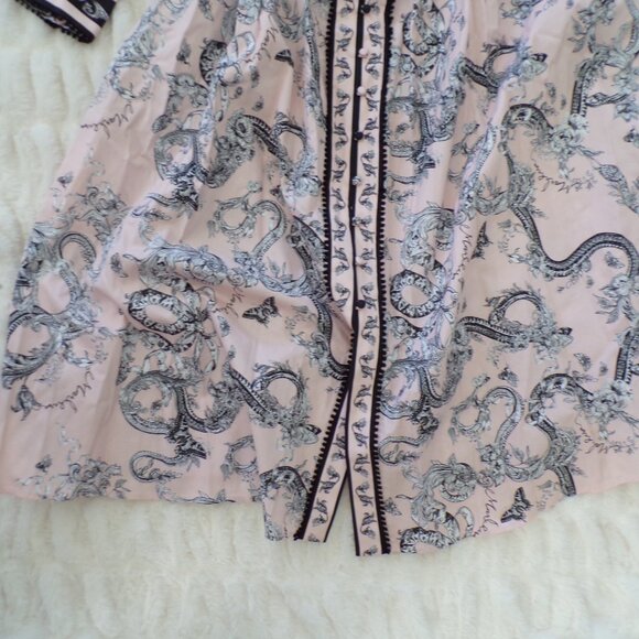 NWT Marchesa floral pink cotton midi dress 8 - Picture 3 of 13